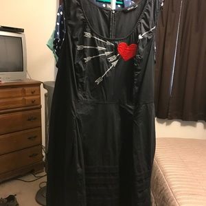 EShakti black heart embroidered dress, size 24